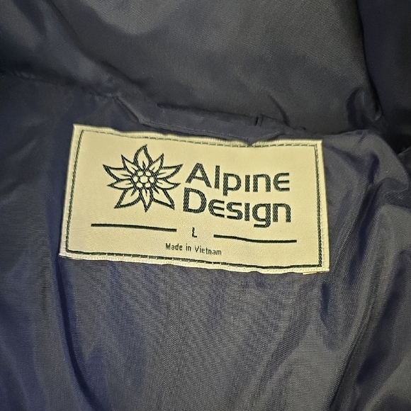 Men's Alpine Design Navy Puffer Jacket - Picture 3 of 5